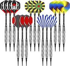 Darts Plastic Tip - 15 Pack Soft Tip Darts Set for Electronic Dartboard - 18 Gra