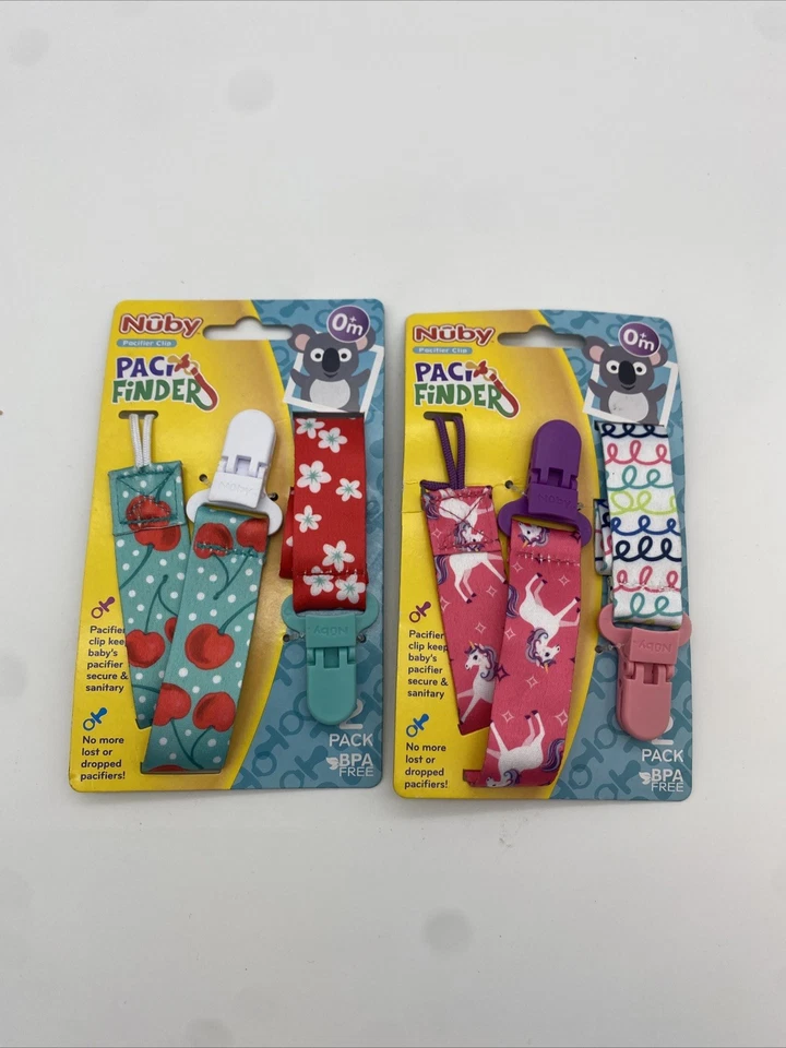( 2)- Nuby Infants 4 Pack Pacifier Clips Pacifinder -Packaging May Vary - Image 2 of 3