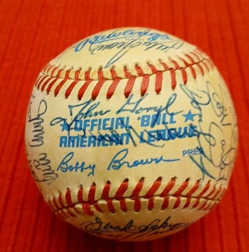 1986 CLEVELAND INDIANS TEAM AMERICAN LEAGUE AUTOGRAPHED BASEBALL 33 AUTOS *NOTES