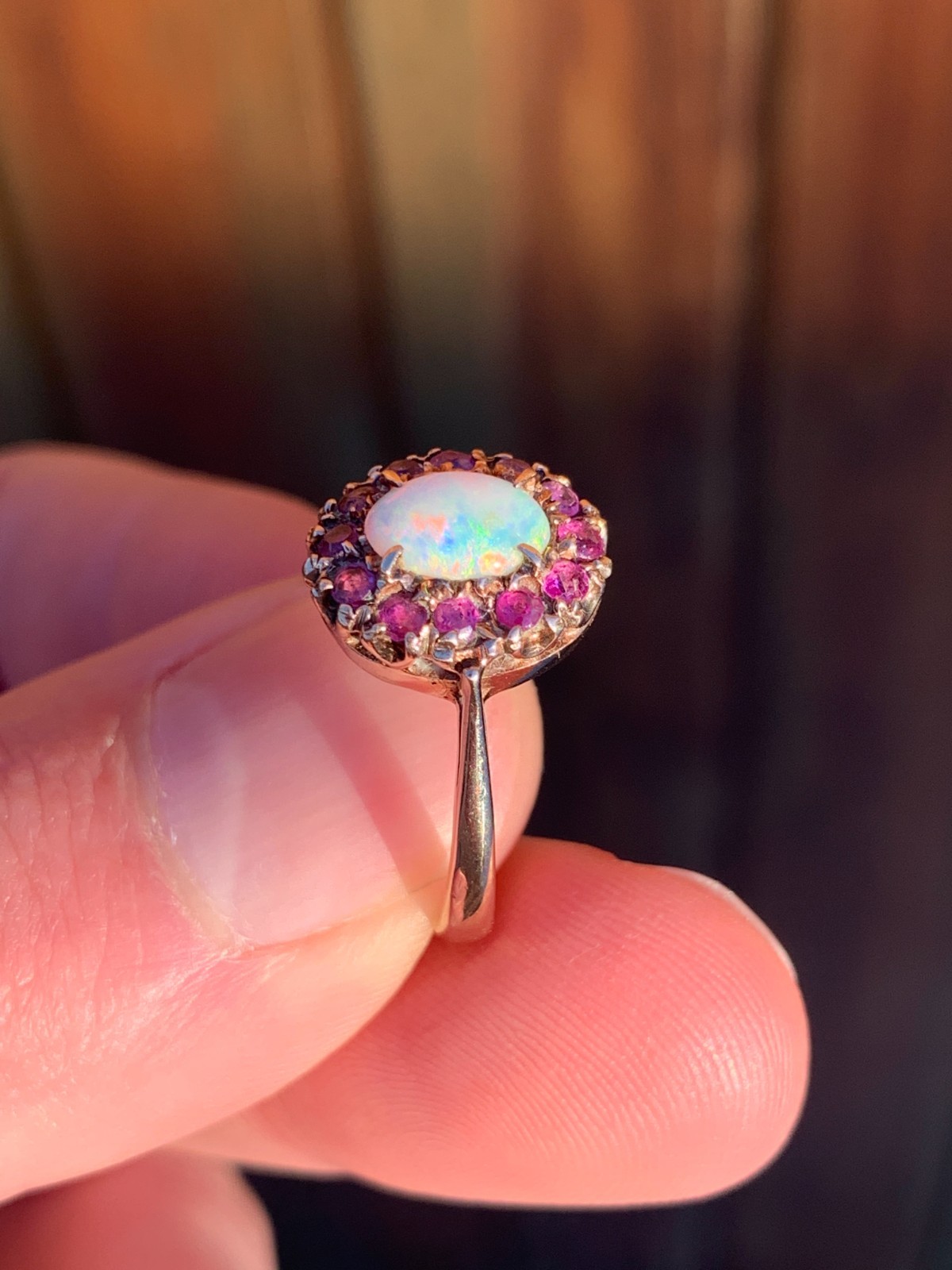 9ct gold ruby opal ring antique - image 4