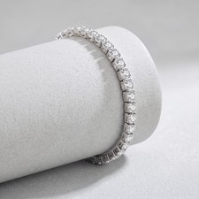 925 Sterling Silver Zircon Tennis Bracelet 4m...