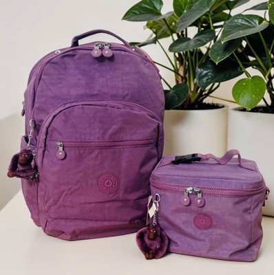 Kipling Seoul XL 17  Laptop Backpack & Graham Insulated Food Bag Passion Purple