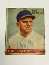 1933 GOUDEY Joe Sewell #165 - New York Yankees Card
