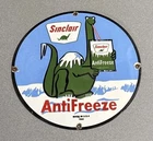 VINTAGE 12” 1944 SINCLAIR DINOSAUR PORCELAIN SIGN CAR GAS OIL TRUCK MOTORCYCLE