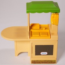 Vintage Little Tikes Party Kitchen Island Dollhouse Furniture Green Yellow 1989