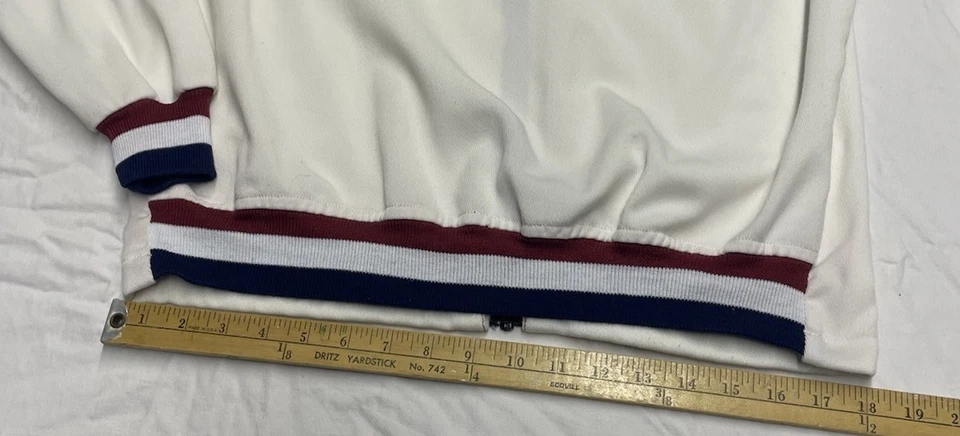 Vintage Puritan Rod Laver Tennis  Jacket Full Zipper Color Cream Mens Size 42-L - Image 3 of 4