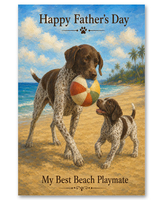 German Shorthaired Pointers Beach Playmates- Father's Day Card