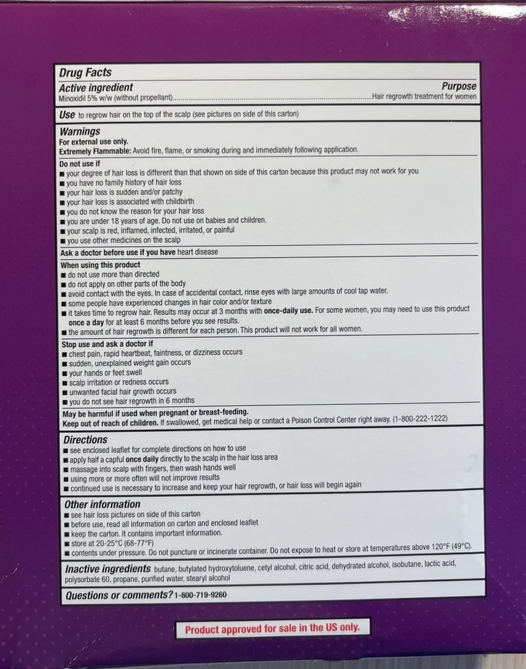 Kirkland Minoxidil 5% ESPUMA MUJER Tratamiento de Regeneración del Cabello 12 Meses caducidad 07/2026 Foto 2 de 4