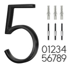 6 Inch Black Stainless Steel Floating House Number 5 Mailbox Signage
