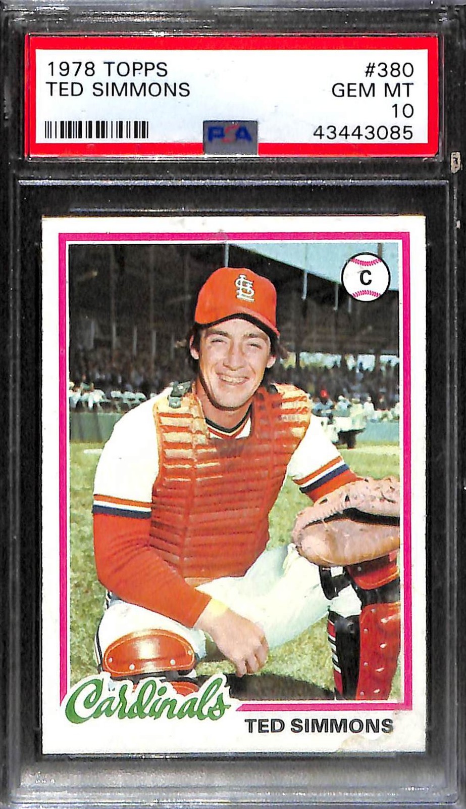 1978 Topps #380 TED SIMMONS PSA 10 GEM-MT 43443085