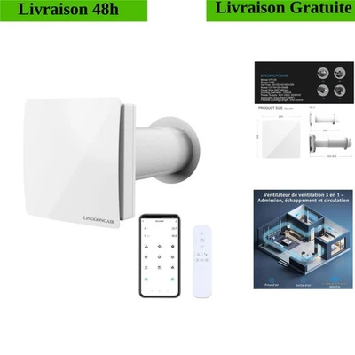 Ventilateur de récupération de chaleur LINGGONGAIR 125mm WiFi 60m³/h - Photo 1/4