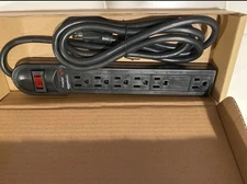 Amazon Basics Surge Protector Power Strip Black 6-Outlet, 790 Joules