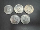 5 US Coins - 1969 D Kennedy Half Dollars 40% Silver - Denver Mint