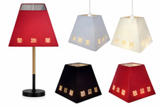 EMPIRE SILK WAVE STENCIL SQUARE LAMP SHADE TABLE & CEILING LIGHT HOME DECOR