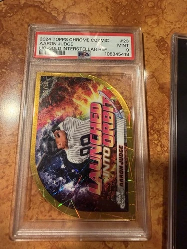 /50 24 Topps Cosmic Chrome AARON JUDGE Into Orbit Gold Refractor PSA 9  #LIO-23