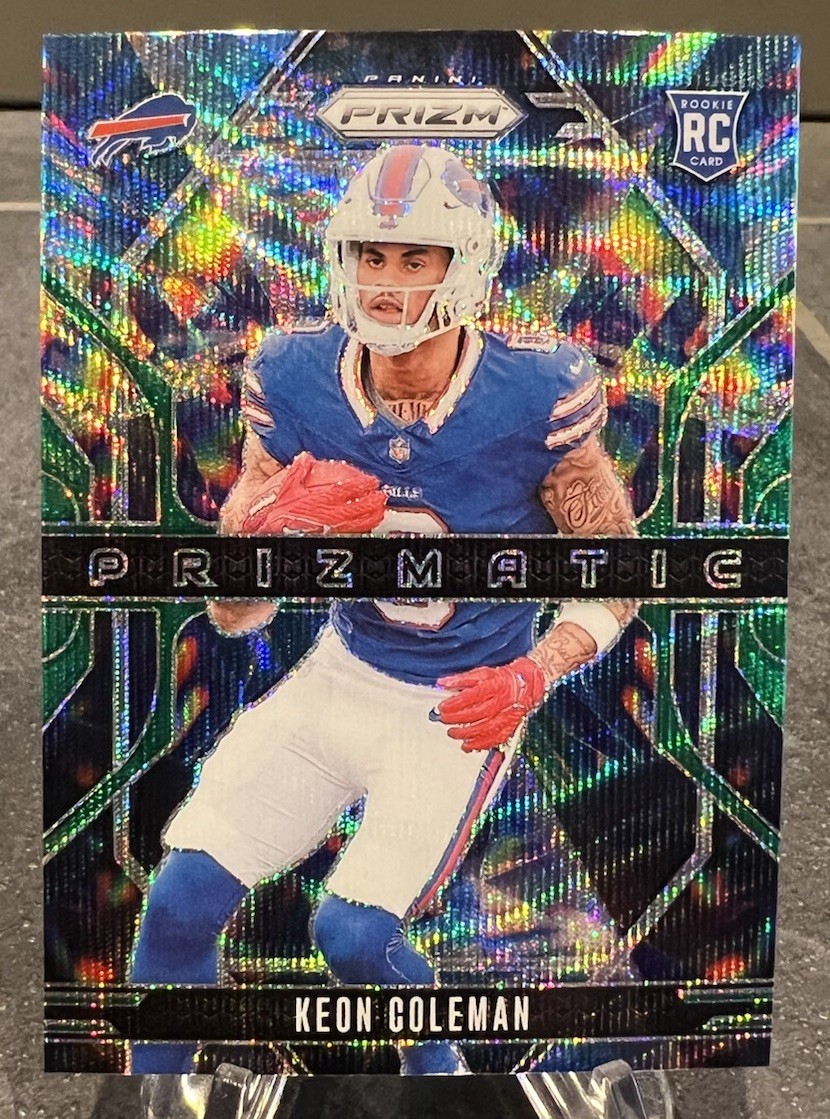 2024 Panini Prizm #15 Keon Coleman Prizmatic Green Wave Prizm Rookie