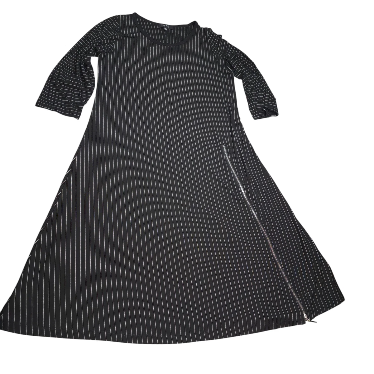 knee length dresses for ladies Black Long Sleeve Midi Dress - Large main image 1