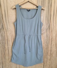 Eddie Bauer Tank Dress Womens Sz Small Green Drawstring Travel Hiking Outdoors