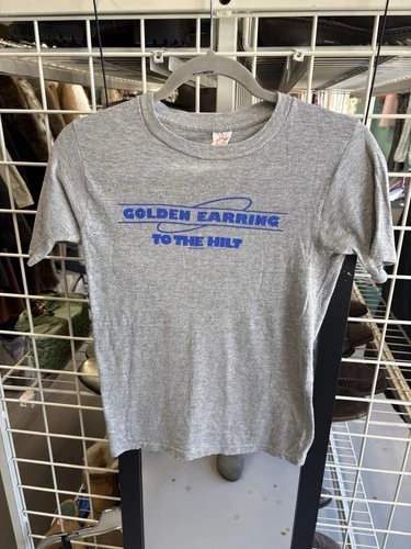 Golden Earring Shirt Mens Small Grey To The Hilt Mus 1980s vintage concert t-shirt, vintage, size S, single stitch, B+ condition