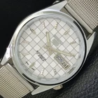 VINTAGE REFURBISHED SEIKO 5 AUTOMATIC JAPAN MENS WHITE DIAL WATCH a440405-1