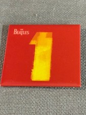 BEATLES 1 promo BUTTON BADGE Pin 2000 red square 2 1/2" in size