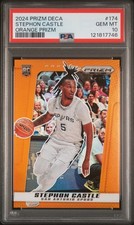 2024 Panini Prizm Deca  Stephon Castle RC Orange /49 PSA 10