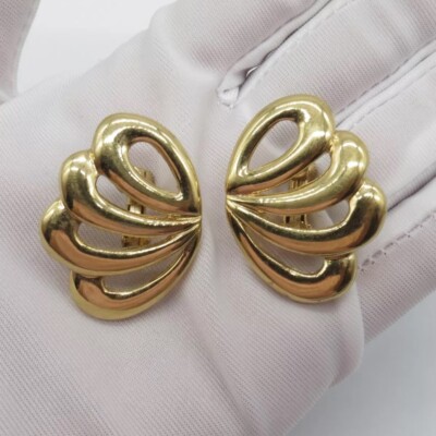 Vintage Napier Ornate Butterfly Wings Earrings Gold Tone Cute Coquette