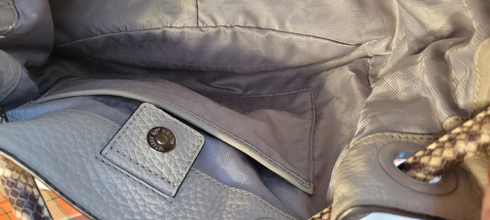 Authentic MICHAEL KORS Satchel Python Snake Taupe… - image 8