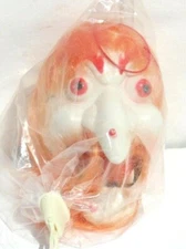 Vtg 1960s SHRUNKEN HEAD WITCH CAR MIRROR Hot Rod HANGER Halloween Sealed 