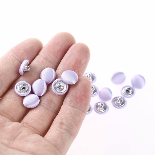 20Pcs 10mm Satin Covered Buttons Metal Shank Buttons Sewing Clothing Accessories - Picture 44 of 70