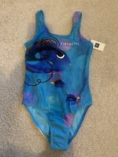 NWT Gap Kids Fintastic Fish One-Piece Swimsuit Blue Girl's Size M 8