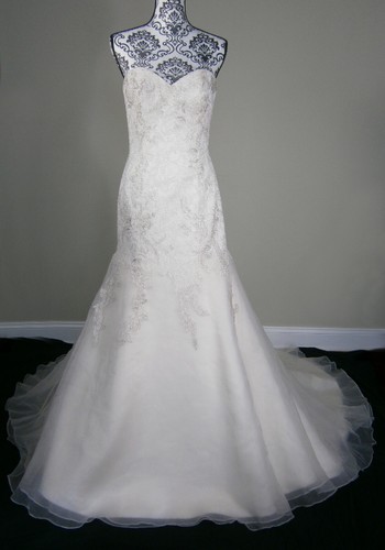 Gorgeous Augusta Jones Willa 12 white lace gown sweetheart strapless sample - Picture 2 of 8