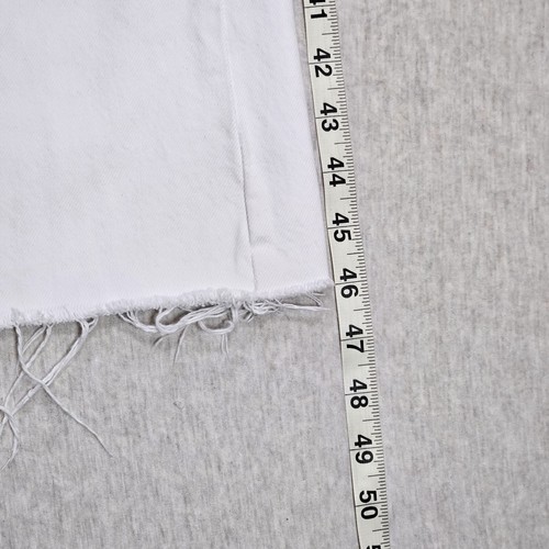 Zara Jeans Womens 10 White Denim Wide Leg High Rise Distressed Raw Hem - Picture 11 of 12