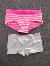 Athletic Works Girls 2 Pack Seamless Boy Shorts Underwear Grey S 6-6X Pink M 7-8