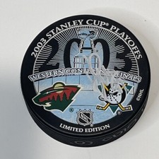 Rob Niedermayer Anaheim Ducks Signed 2003 Western Conference Finals Hockey Puck