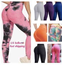 Women Leggings High Waist Push Up Yoga Sport Fitness Ruched Scrunch Butt TikTok