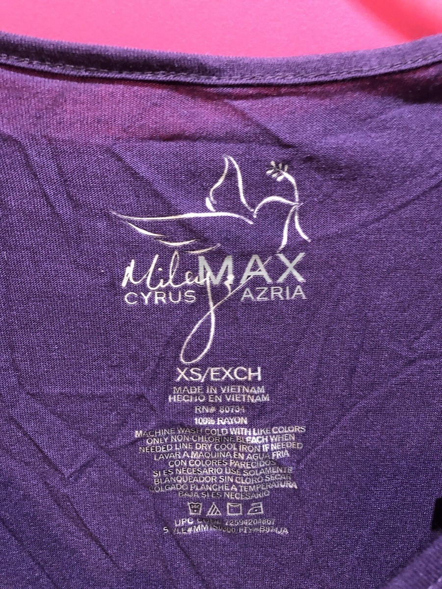 miley cyrus max azria Scoop Neck Purple Banded Tunic Size XS