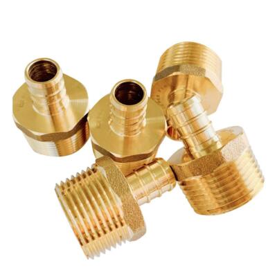 (Pack of 5) EFIELD Pex 1/2 Inch x 3/4 Inch NPT Male Adapter Brass Crimp Fitti...