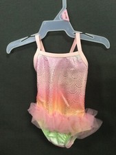 Wonder Nation 0-3 Month Girls Swimsuit and Long Sleeve Pink Swim Shirt New w Tag