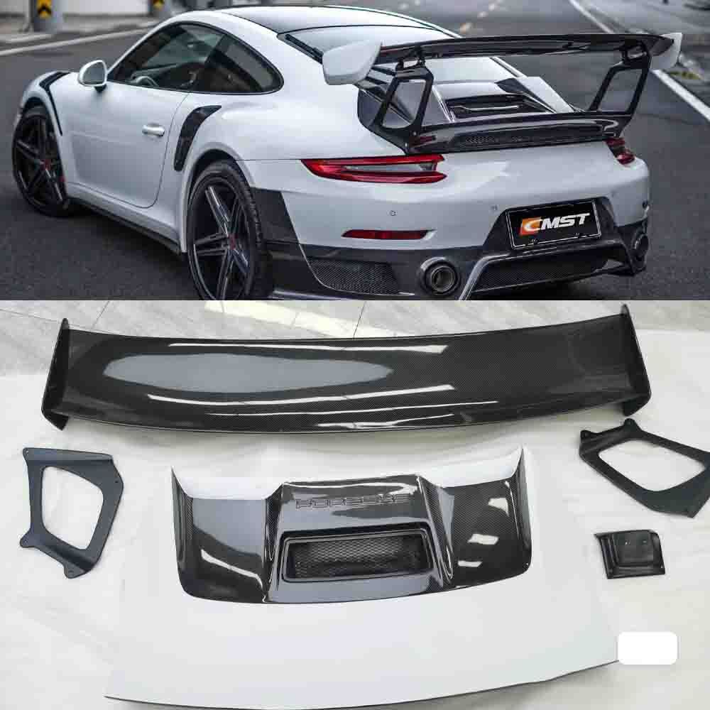 Fits Porsche Carrera 911 991 2012-2019 Half Carbon Rear Spoiler Wing Body Kits
