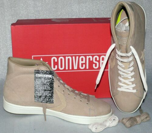 Converse 155648C PL 76 MID Echt Leder Schuhe Sneaker Boots 44,5 Vintege Khaki EG - Afbeelding 1 van 12