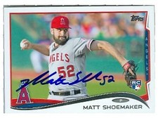 Matt Shoemaker autographed baseball card (Angels) 2014 Topps #US268 Rookie