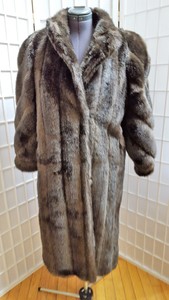 Vintage Womens Medium Sable Faux Fur Coat Macys Lined 44inches Long