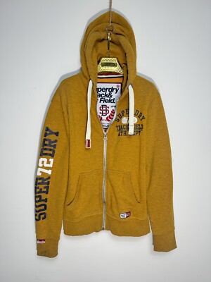 Superdry Men's Fullzip Hoodie Track Jacket Yellow Graphic Cotton - Main Image