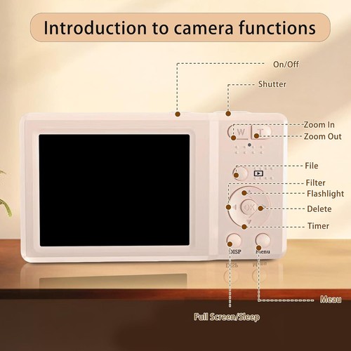 Appareil Photo Numérique, Appareils Photo 4K pour Photographie, Appareil Photo Numérique Point and Shoot - Photo 7 sur 28