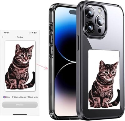 Smart Ink Screen Phone Case Compatible with iPhone 15 PRO Max Drop-Proof,Support