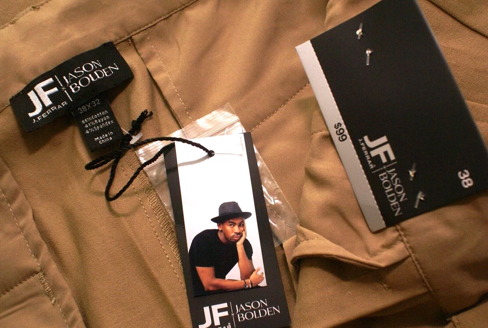 Pantalones cargo J. Ferrar Jason Bolden color caqui tostado, para hombre 38X32, cintura 40", NUEVOS $99 Foto 3 de 3