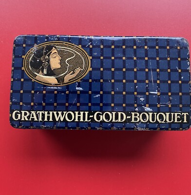 Alte Zigarettendose, Grathwohl Gold-Bouquet, Grathwohl München, Um 1920