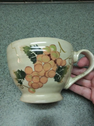 Cabernet Tabletops unlimited Hand Painted Mug With Grapes