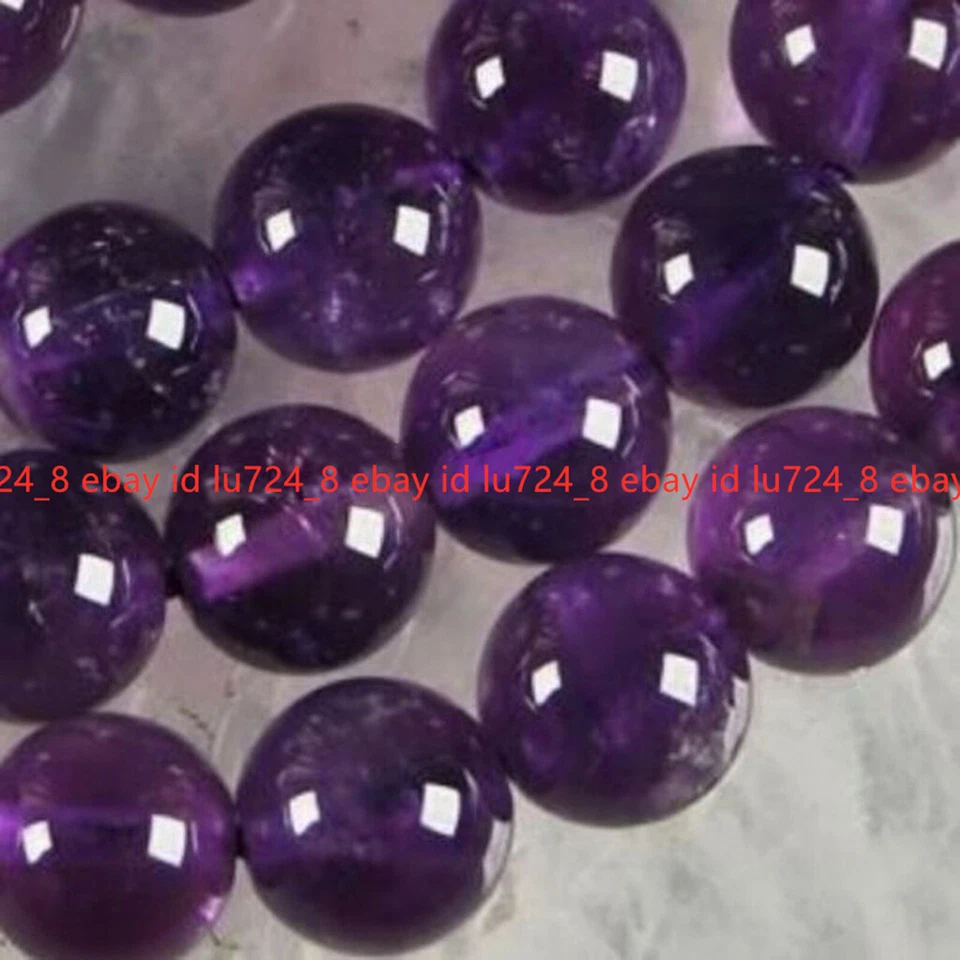 Wholesale 5 Strands 8mm Russian Purple Jade Wgemstone Round Loose Beads 15'' - Image 3 of 4
